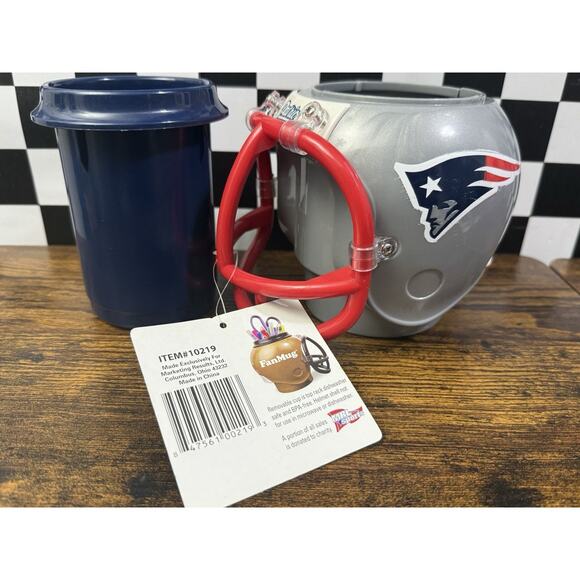 New England Patriots NFL Mini FanMug 13.5oz Drink Helmet Removable Cup Set - Picture 8 of 9